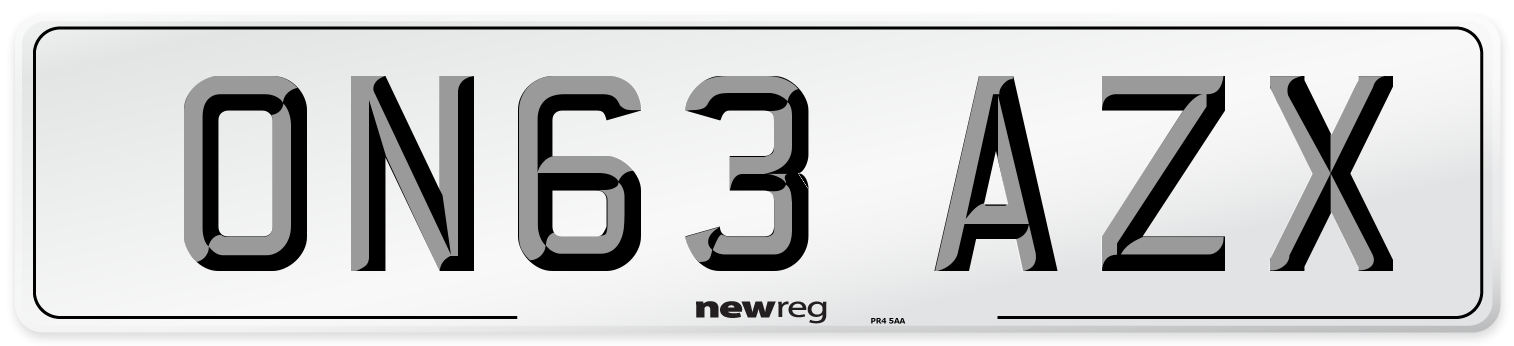 ON63 AZX Number Plate from New Reg